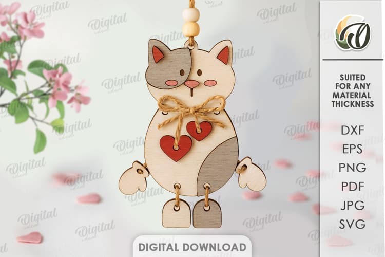 Cat Heart Ornament