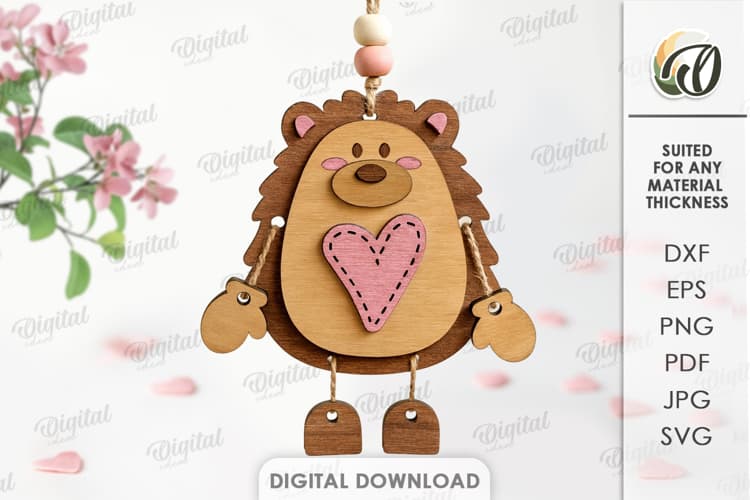 Hedgehog Heart Ornament