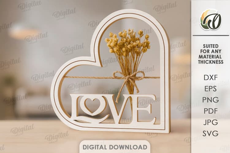 "LOVE" Heart Standing Decor